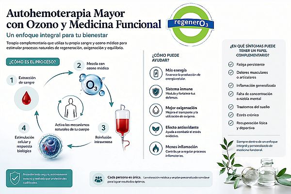 Autohemoterapia mayor con ozono y medicina funcional: un enfoque integral para la energía, la inflamación y la recuperación celular